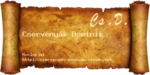 Cservenyák Dominik névjegykártya